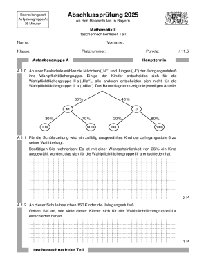 Bayern Realschule Abschlussprüfung 2025