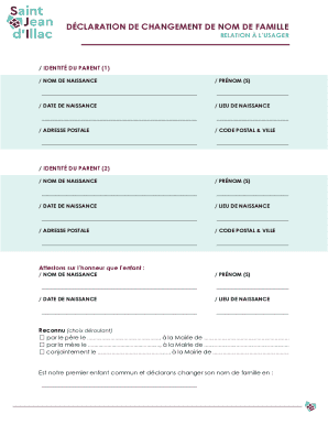 French Family Name Change Declaration