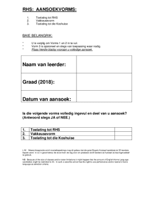 South African School Admission Form