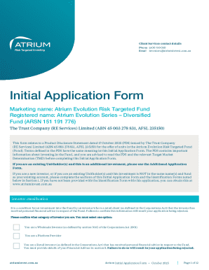 Atrium Initial Application Form