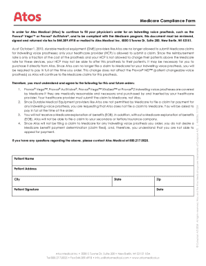 Medicare Compliance Form