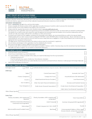 Unit Trust Application Form