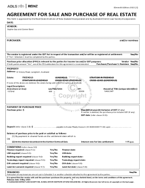 New Zealand Real Estate Sale and Purchase Agreement