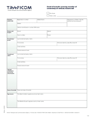 Vehicle/Watercraft Transfer Deed