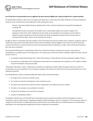Illinois Self-Disclosure of Criminal History Form