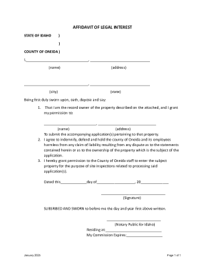 Affidavit of Legal Interest