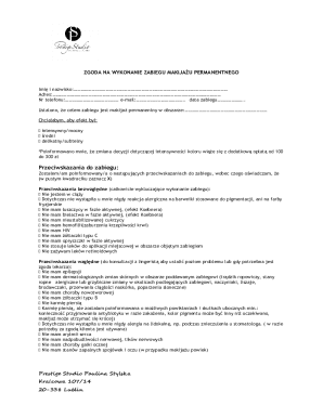 Permanent Makeup Consent Form
