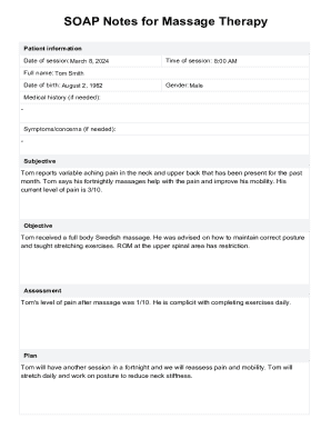 SOAP Notes for Massage Therapy