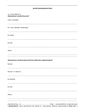 Power of Attorney for Shareholder Meeting