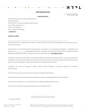 Polish Shareholder Power of Attorney
