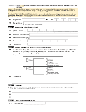 Polish Matura Exam Fee Payment Request Form