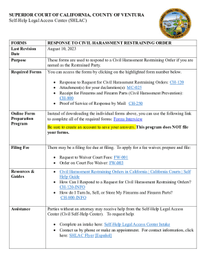 Response to Civil Harassment Restraining Order