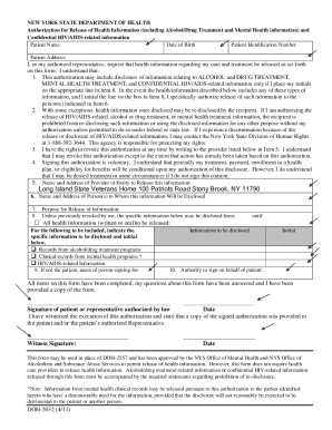 New York Health Information Release Authorization