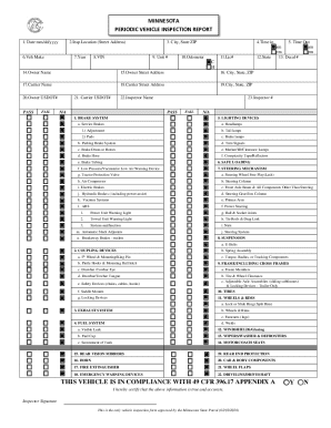 Minnesota Periodic Vehicle Inspection Report