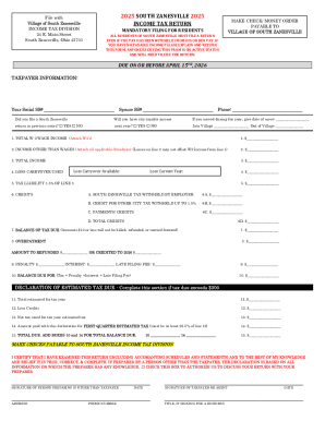 South Zanesville Income Tax Return
