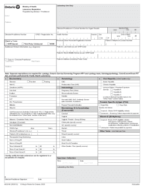 Ontario Laboratory Requisition Form