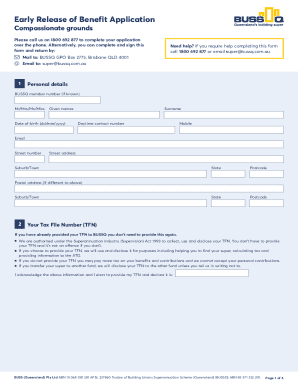 Early Release of Benefit Application
