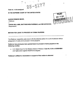 Motion for Leave to Proceed in Forma Pauperis