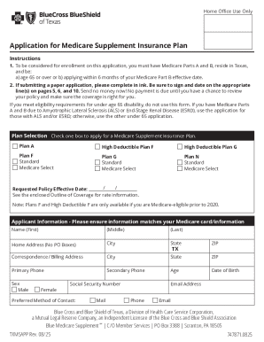Medicare Supplement Insurance Application