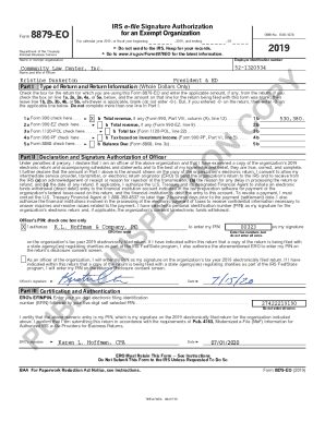 IRS Form 8879-EO Signature Authorization