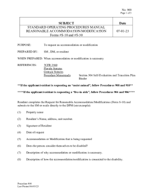 Reasonable Accommodation Request Form