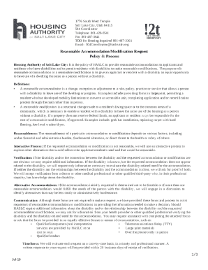 Reasonable Accommodation Modification Request Form