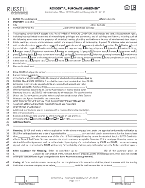Ohio Residential Purchase Agreement