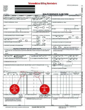 PICA Health Insurance Claim Form