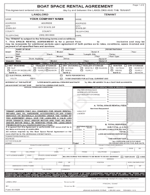 Boat Space Rental Agreement