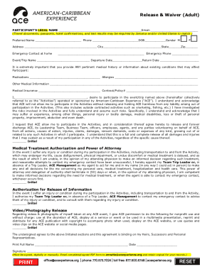 Adult Release & Waiver Form