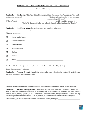 Florida Real Estate Purchase and Sale Agreement