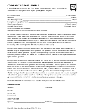 Copyright Release Form 5