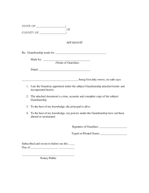 Guardianship Affidavit