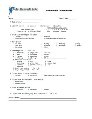 Lumbar Pain Questionnaire