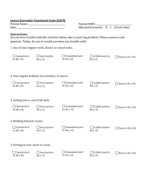Lower Extremity Functional Scale