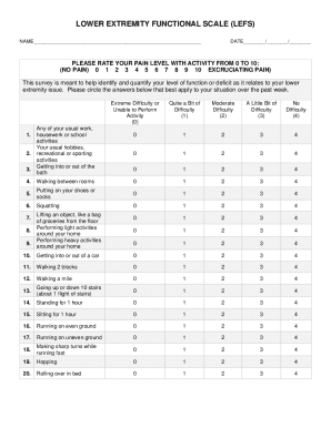 Lower Extremity Functional Scale Form