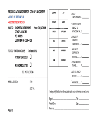 City of Lancaster Form W3