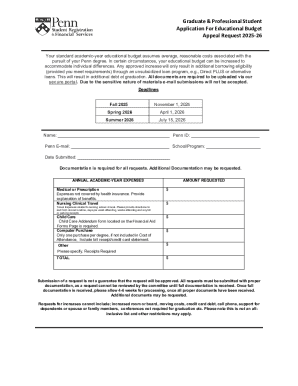 Graduate Student Educational Budget Appeal Request