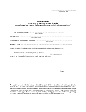 Declaration of Sole Child Custody