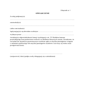 Employment Affidavit and Personal Questionnaire