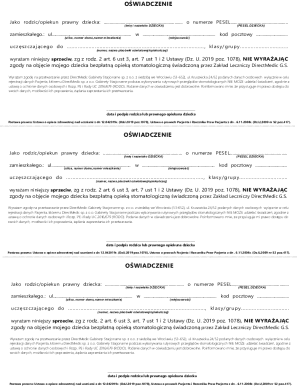 Parent Consent Form for Dental Care