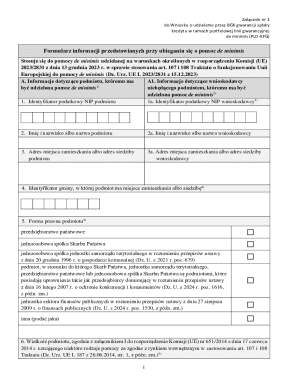 Polish De Minimis Aid Application Form