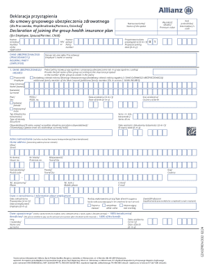 Declaration of Joining Group Health Insurance