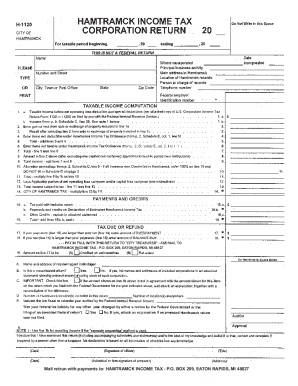 Hamtramck Income Tax Form