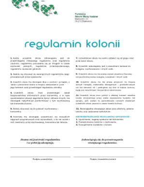 Camp Participant Rules and Regulations