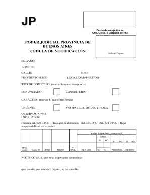 Buenos Aires Judicial Notification Form