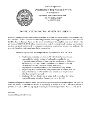 Massachusetts Construction Control Document