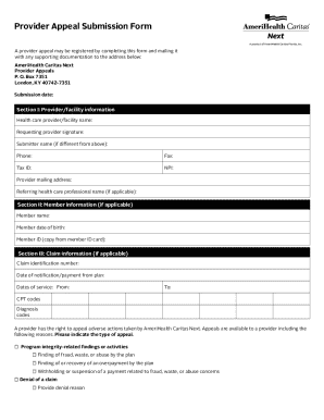 Provider Appeal Submission Form