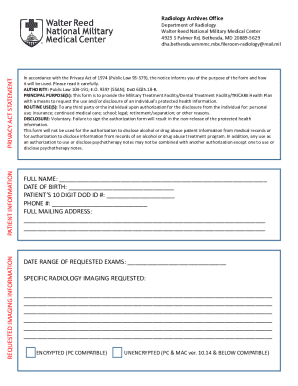 Radiology Imaging Information Request Authorization