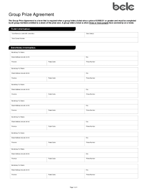 Group Prize Agreement